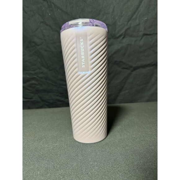 Starbucks Lilac Coffee Tumbler 16oz Shiny Textured Swirl Grip UNUSED - Picture 3 of 7